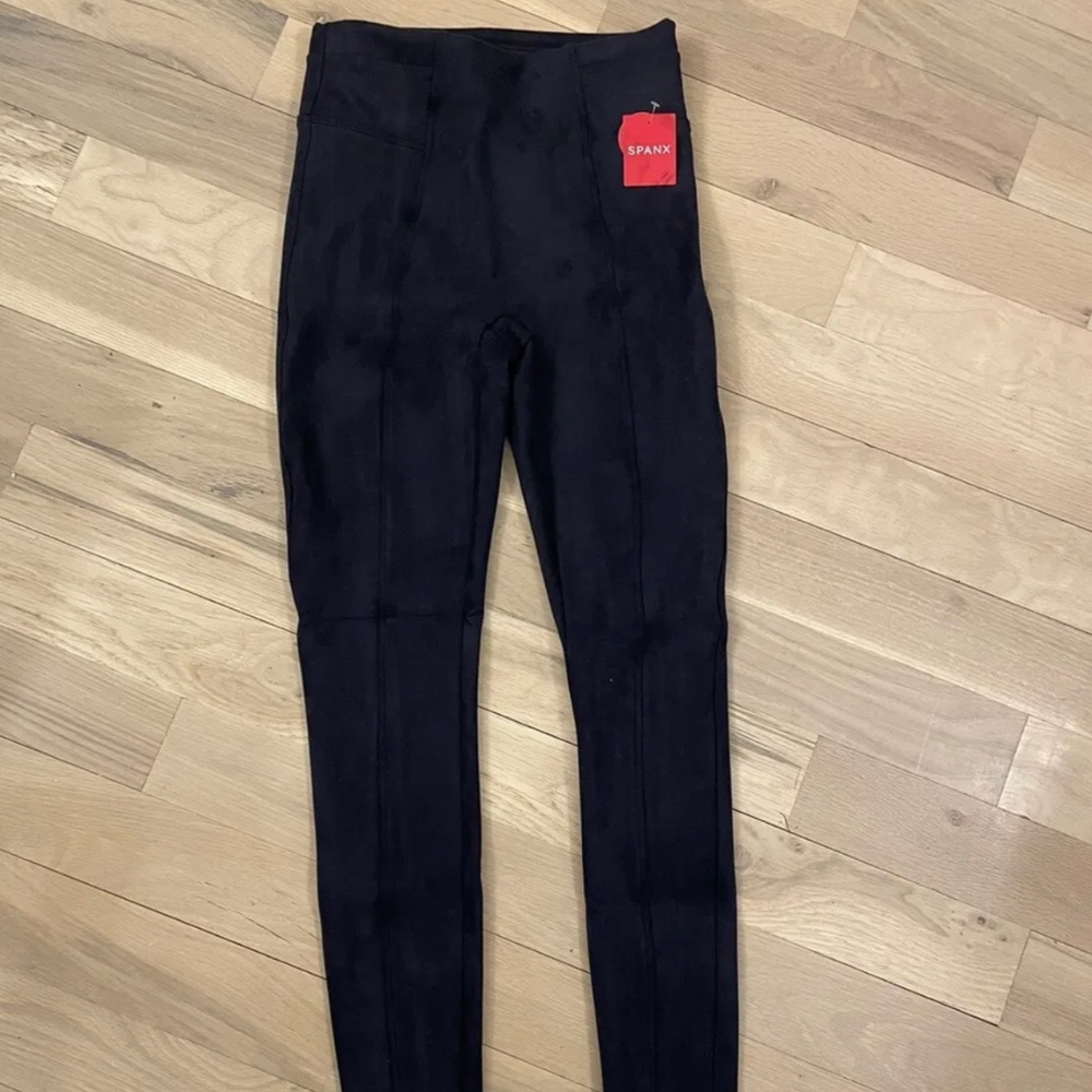 NWT Spanx Navy Faux Suede Leggings S/P